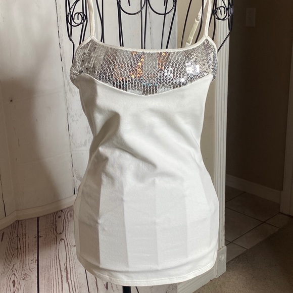 Express white tank top with sequins - Picture 7 of 11